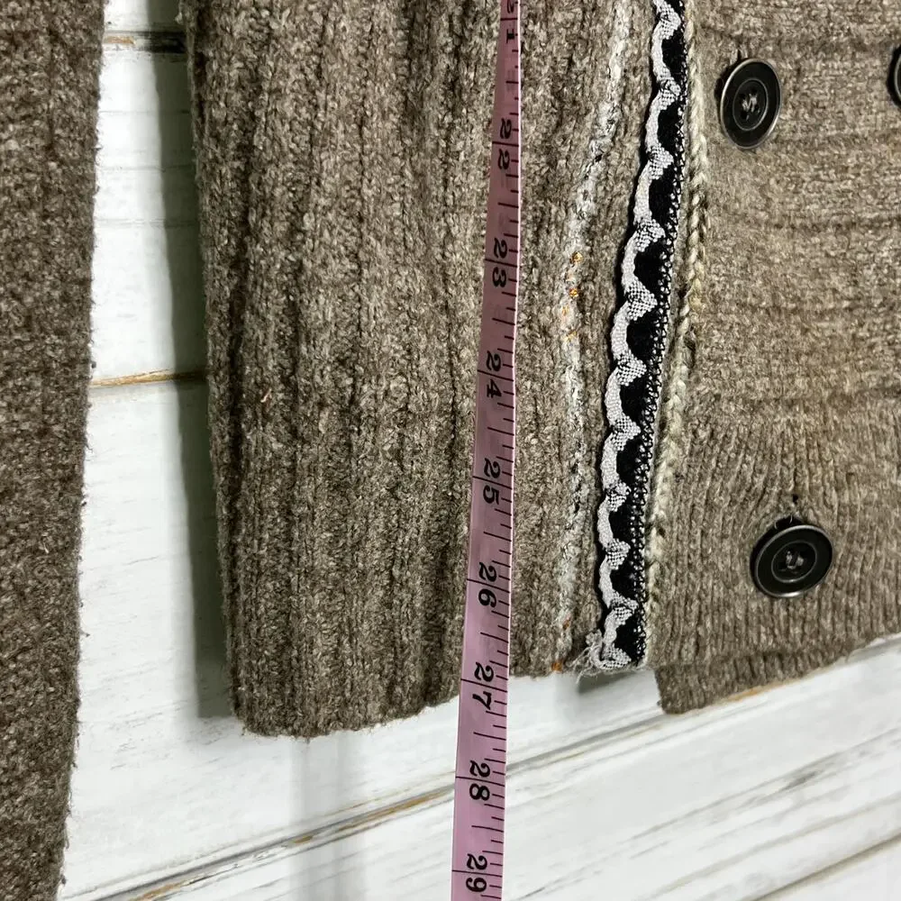 Free People Cuddle Bear Admiral Sweater Cardigan Jacket Brown Size Medium
